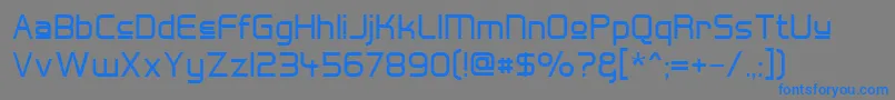 Hall Fetica Upper Font – Blue Fonts on Gray Background