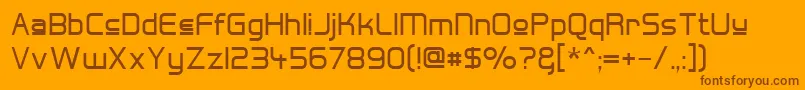 Hall Fetica Upper Font – Brown Fonts on Orange Background