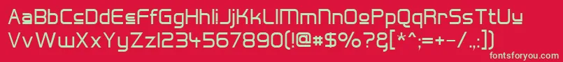 Hall Fetica Upper Font – Green Fonts on Red Background