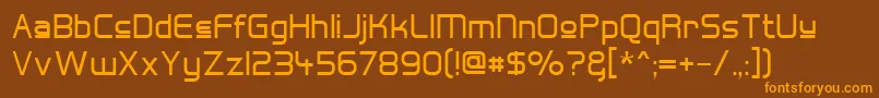 Hall Fetica Upper Font – Orange Fonts on Brown Background