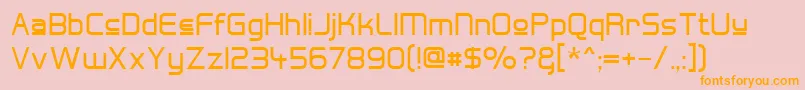 Hall Fetica Upper Font – Orange Fonts on Pink Background