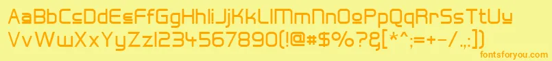 Hall Fetica Upper Font – Orange Fonts on Yellow Background