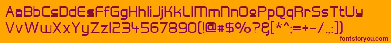 Hall Fetica Upper Font – Purple Fonts on Orange Background