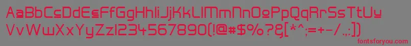 Hall Fetica Upper Font – Red Fonts on Gray Background