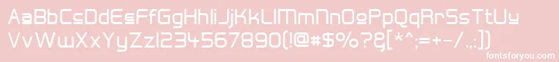 Hall Fetica Upper-fontti – valkoiset fontit vaaleanpunaisella taustalla