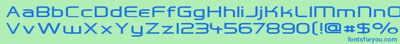 Hall Fetica Wide Font – Blue Fonts on Green Background