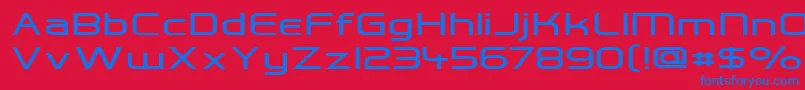 Hall Fetica Wide Font – Blue Fonts on Red Background