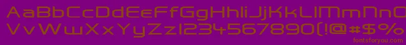 Hall Fetica Wide-Schriftart – Braune Schriften auf violettem Hintergrund