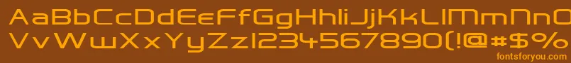 Hall Fetica Wide Font – Orange Fonts on Brown Background