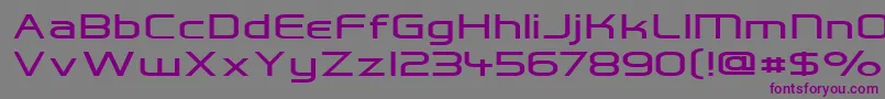 フォントHall Fetica Wide – 紫色のフォント、灰色の背景