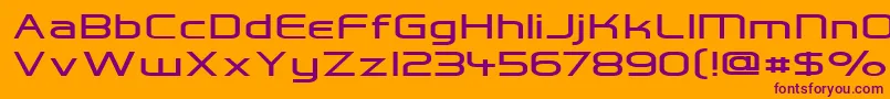 フォントHall Fetica Wide – オレンジの背景に紫のフォント