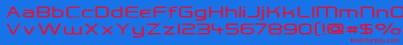 フォントHall Fetica Wide – 赤い文字の青い背景