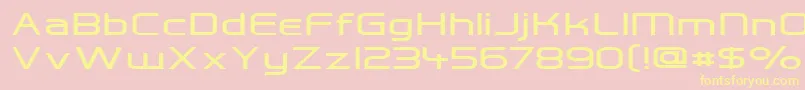 Hall Fetica Wide-Schriftart – Gelbe Schriften auf rosa Hintergrund