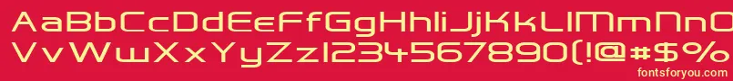 Hall Fetica Wide Font – Yellow Fonts on Red Background