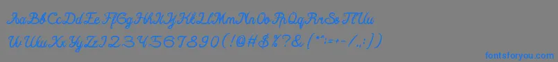 フォントHall Of Fame Bold – 灰色の背景に青い文字