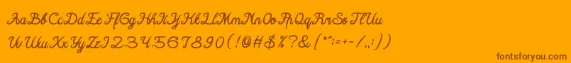 Hall Of Fame Bold Font – Brown Fonts on Orange Background