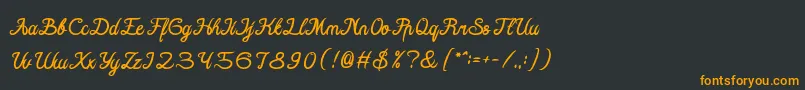 フォントHall Of Fame Bold – 黒い背景にオレンジの文字