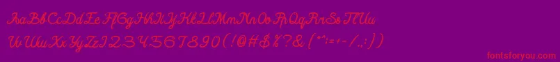 Hall Of Fame Bold Font – Red Fonts on Purple Background