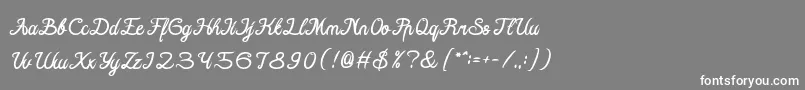 フォントHall Of Fame Bold – 灰色の背景に白い文字