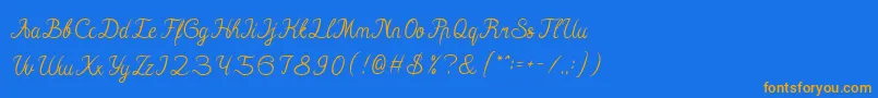 Hall Of Fame Font – Orange Fonts on Blue Background