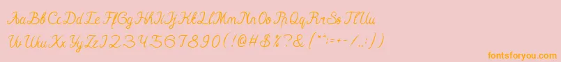 Hall Of Fame Font – Orange Fonts on Pink Background