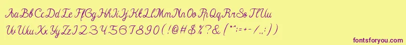 Hall Of Fame Font – Purple Fonts on Yellow Background