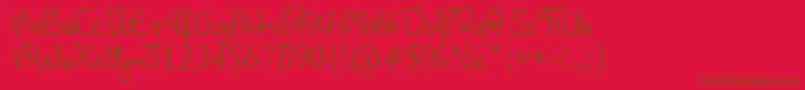 Hallagh-Schriftart – Braune Schriften auf rotem Hintergrund