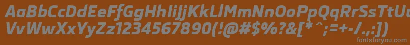 フォントSkodaProExtraboldItalic – 茶色の背景に灰色の文字