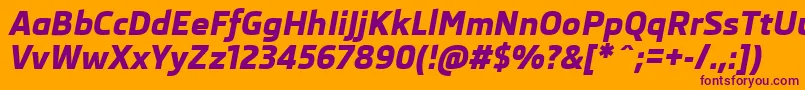 SkodaProExtraboldItalic Font – Purple Fonts on Orange Background