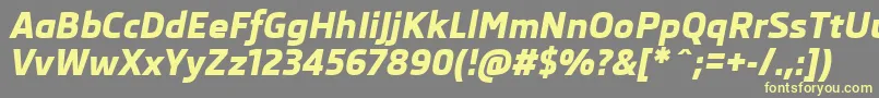 SkodaProExtraboldItalic Font – Yellow Fonts on Gray Background