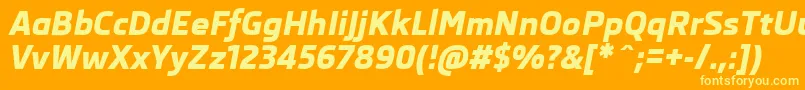 SkodaProExtraboldItalic Font – Yellow Fonts on Orange Background