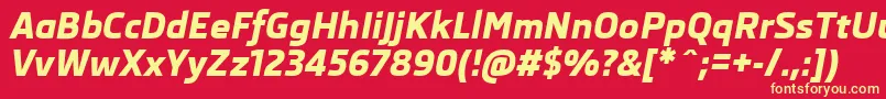 SkodaProExtraboldItalic Font – Yellow Fonts on Red Background