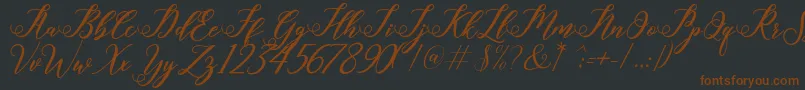 halley Font – Brown Fonts on Black Background