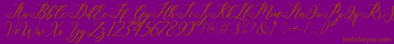 halley Font – Brown Fonts on Purple Background