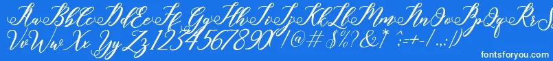 halley Font – White Fonts on Blue Background