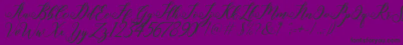 halley-Schriftart – Schwarze Schriften auf violettem Hintergrund