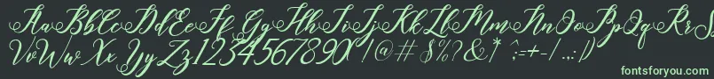 halley Font – Green Fonts on Black Background