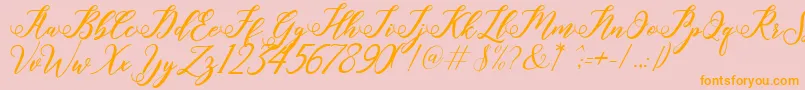 halley Font – Orange Fonts on Pink Background