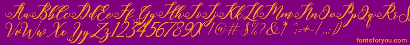 halley Font – Orange Fonts on Purple Background