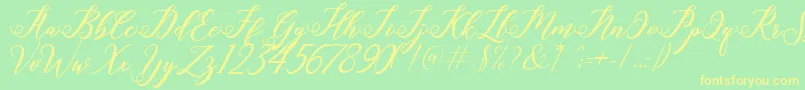 halley Font – Yellow Fonts on Green Background