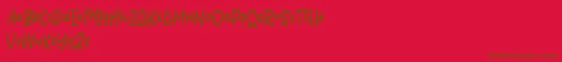 Hallou Font – Brown Fonts on Red Background