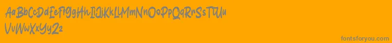 Hallou Font – Gray Fonts on Orange Background