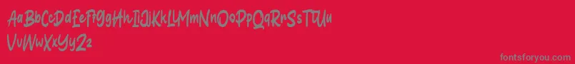 Hallou Font – Gray Fonts on Red Background