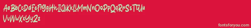 Hallou Font – Green Fonts on Red Background