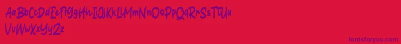 Hallou-Schriftart – Violette Schriften auf rotem Hintergrund