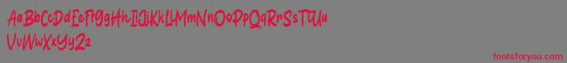 Hallou Font – Red Fonts on Gray Background