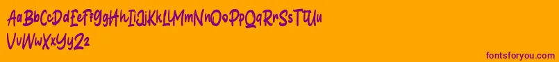 Hallou Font – Purple Fonts on Orange Background