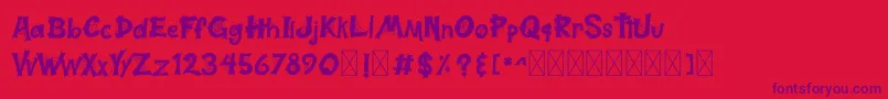 Halloweb Display Font – Purple Fonts on Red Background
