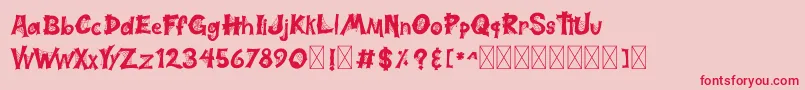Halloweb Display Font – Red Fonts on Pink Background