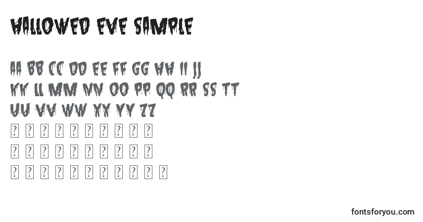 Fuente Hallowed Eve Sample - alfabeto, números, caracteres especiales